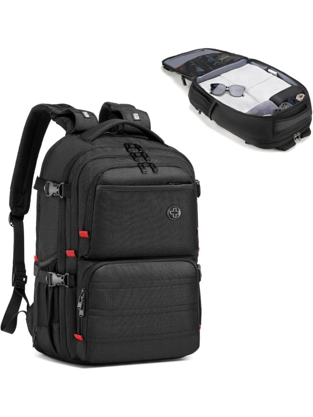 Expandable 40L Travel Carry-On Backpack for Laptops & Essentials - Versatile